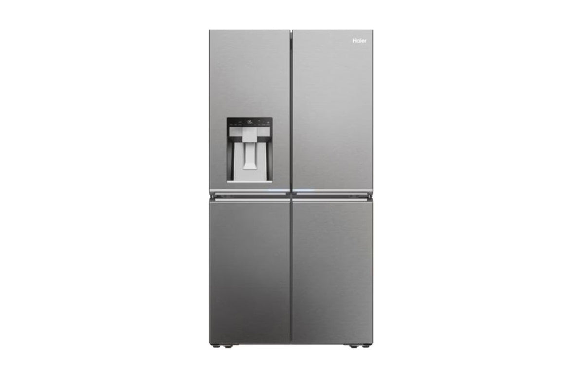 Haier Cube 90 Series 7 Freestanding Fridge Freezer | HCR7918EIMP(UK) | Platinum Inox