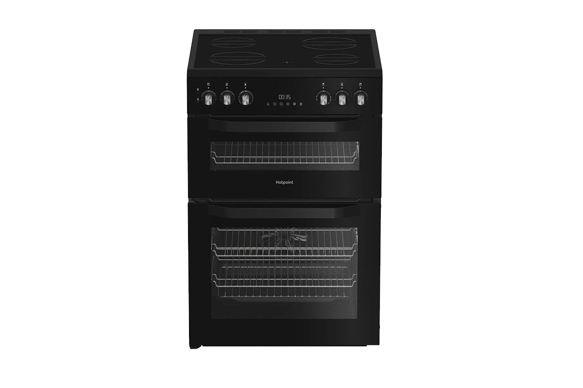 Hotpoint 60cm Double Oven Electric Cooker | HDE6VDB1 | Black