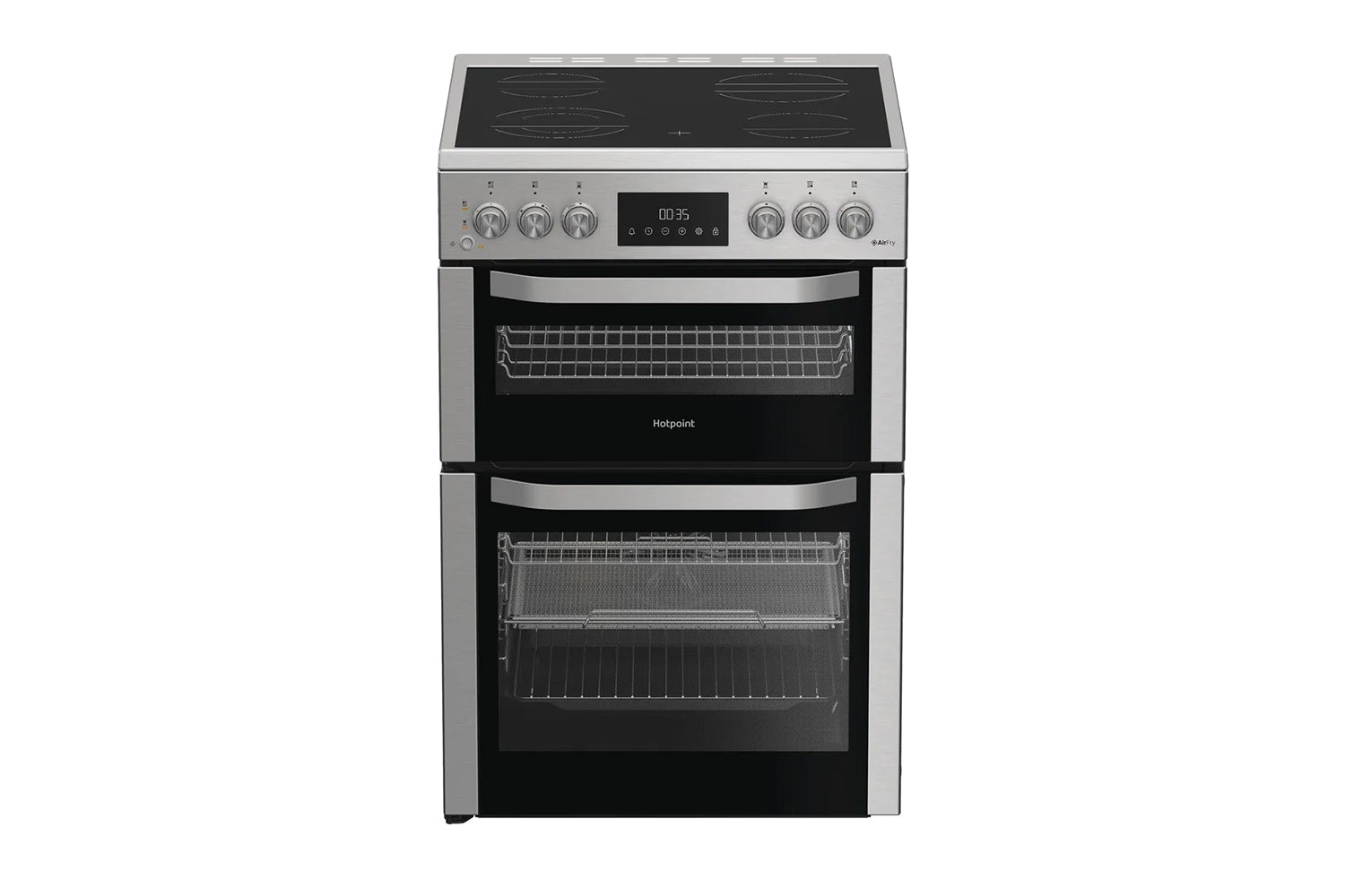 Hotpoint 60cm Double Oven Electric Cooker | HDE6VDCASX | Stainless Steel