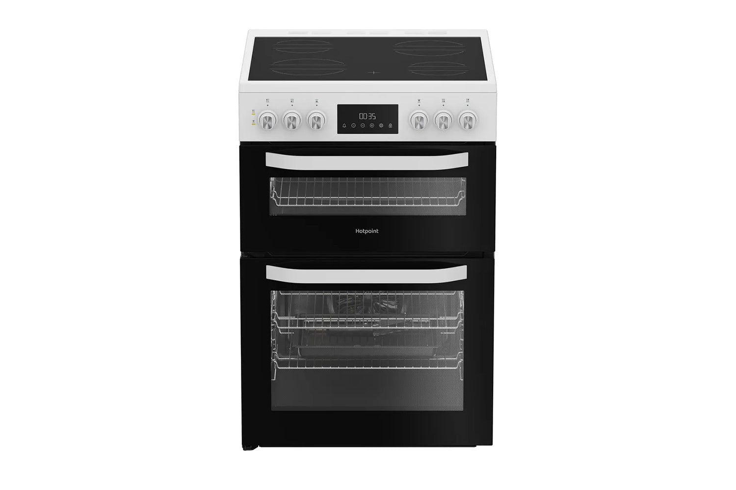 Hotpoint 60cm Double Oven Electric Cooker | HDE6VDW | White