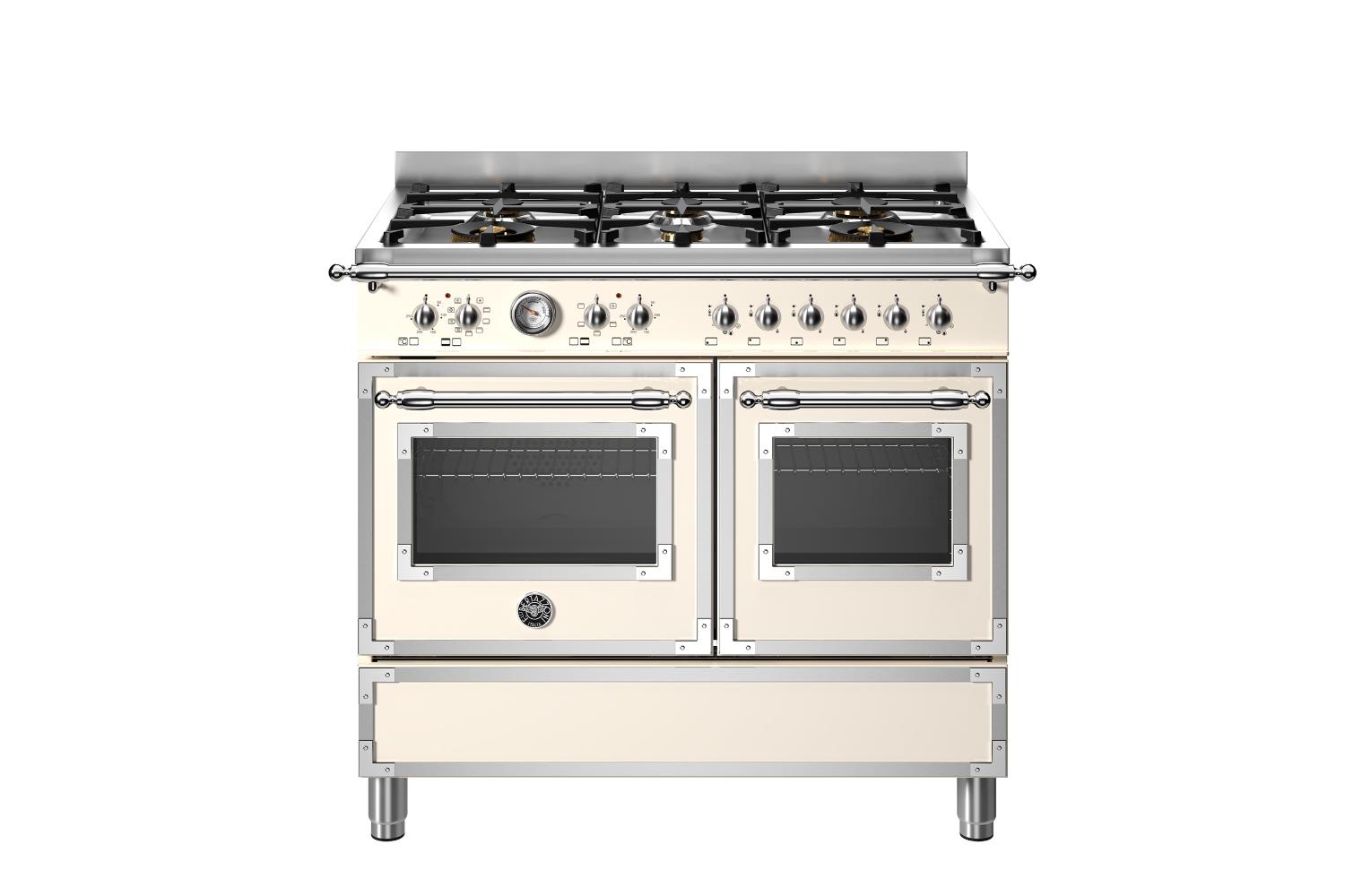 Bertazzoni 100cm Heritage Series Freestanding Dual Fuel Range Cooker | HER106L2EAVT | Avorio
