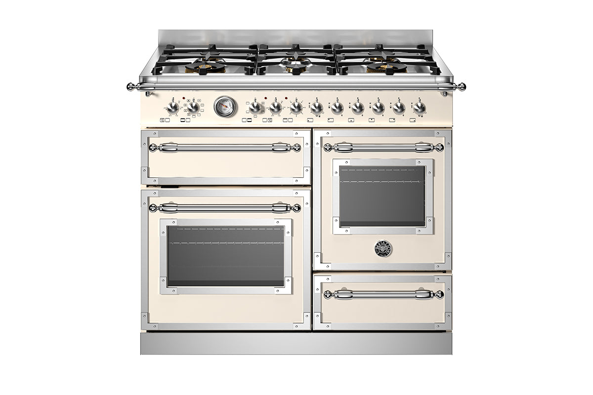 Bertazzoni Heritage Series 100cm Dual Fuel Range Cooker | HER106L3EAVT2 | Ivory