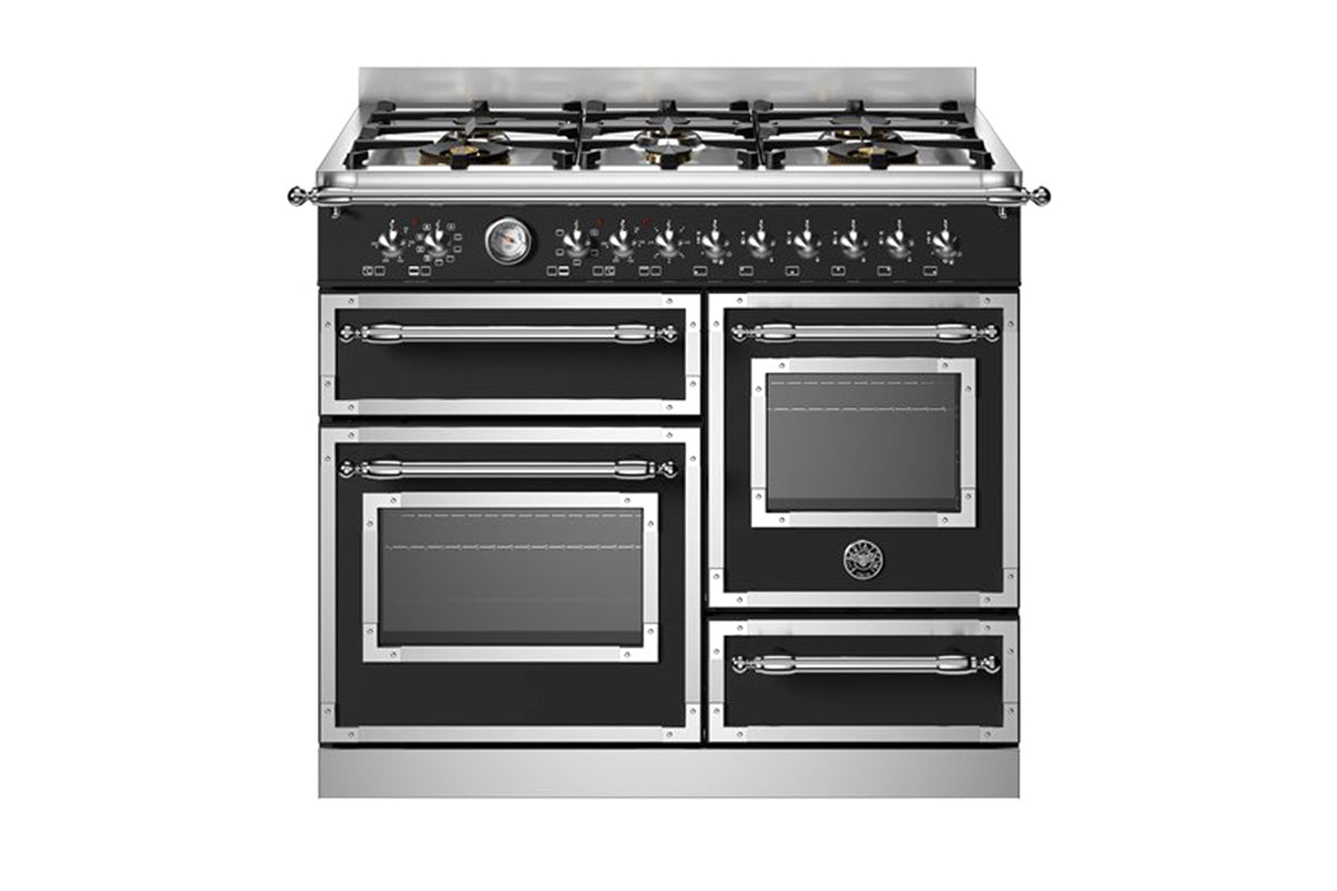 Bertazzoni Heritage Series 100cm Dual Fuel Range Cooker | HER106L3ENET2 | Matt Black