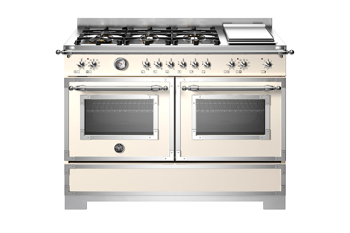 Bertazzoni Heritage Series 120cm Dual Fuel Range Cooker | HER126G2EAVT2 | Ivory
