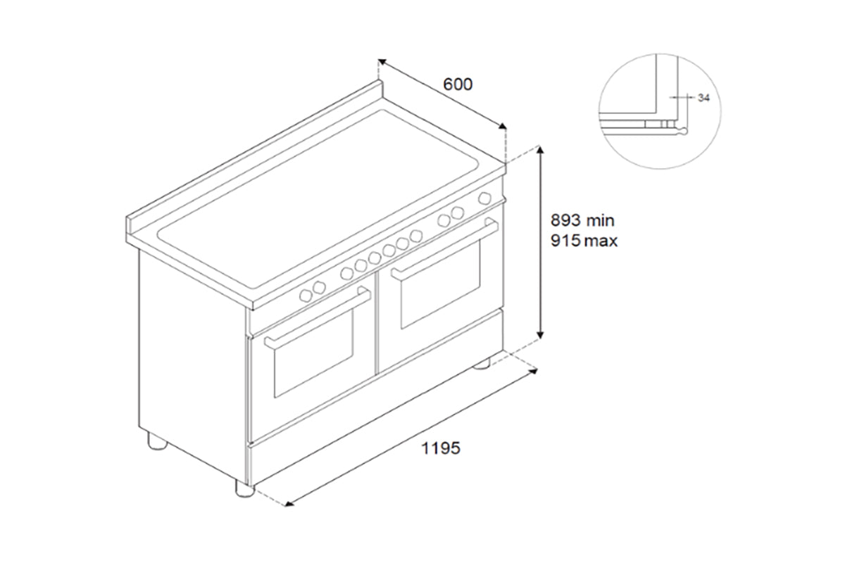 Bertazzoni Heritage Series 120cm Dual Fuel Range Cooker | HER126G2ENET2 | Matt Black-14