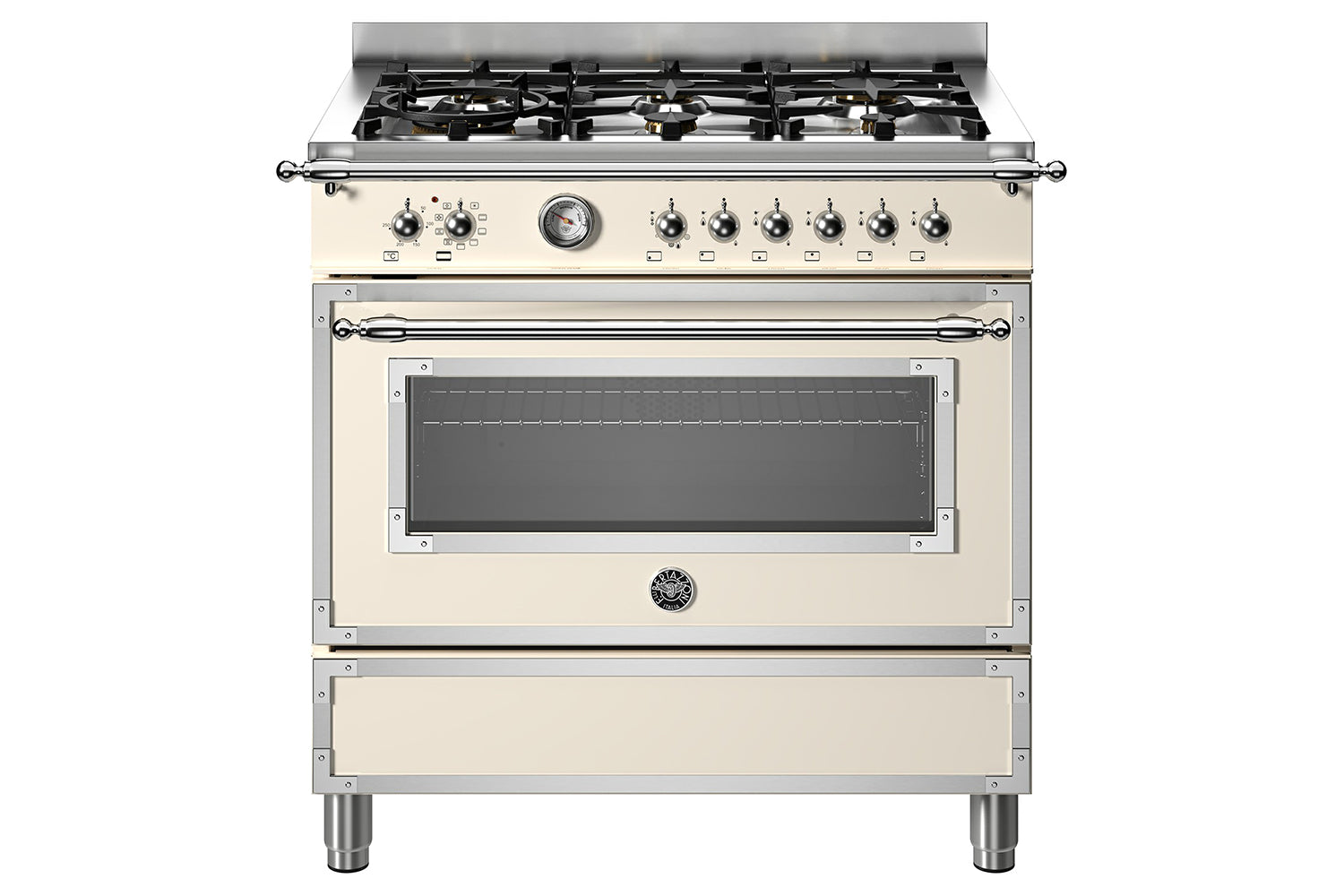 Bertazzoni 90cm Heritage Series Freestanding Dual Fuel Range Cooker | HER96L1EAVT | Avorio