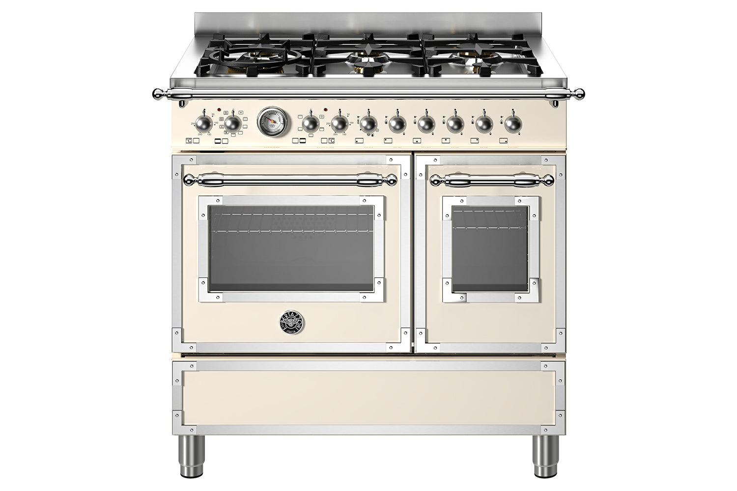 Bertazzoni 90cm Heritage Series Freestanding Dual Fuel Range Cooker | HER96L2EAVT | Avorio