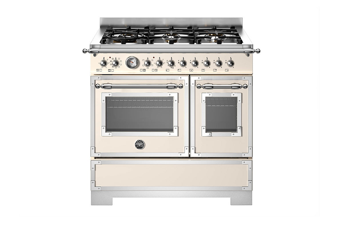 Bertazzoni Heritage Series 90cm Dual Fuel Range Cooker | HER96L2EAVT2 | Ivory