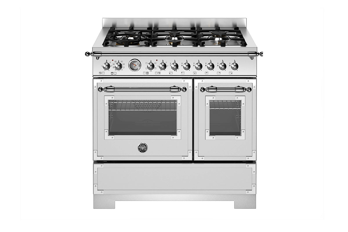 Bertazzoni Heritage Series 90cm Dual Fuel Range Cooker | HER96L2EXT2 | Stainless Steel