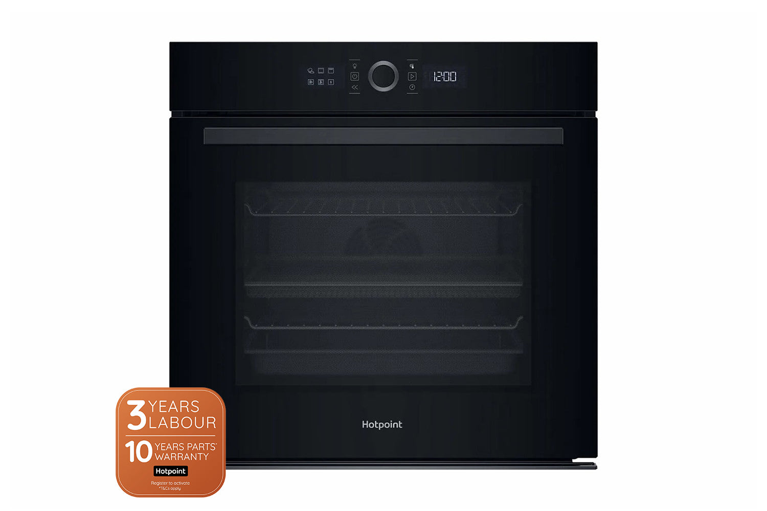 Hotpoint 73L Built-In Electric Fan Single Oven | HOI4S8PM0BUK | Black