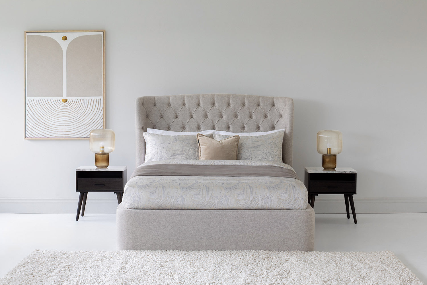 Tempur | Holcot Ottoman Bed Frame | Super King | 6ft | Pebble