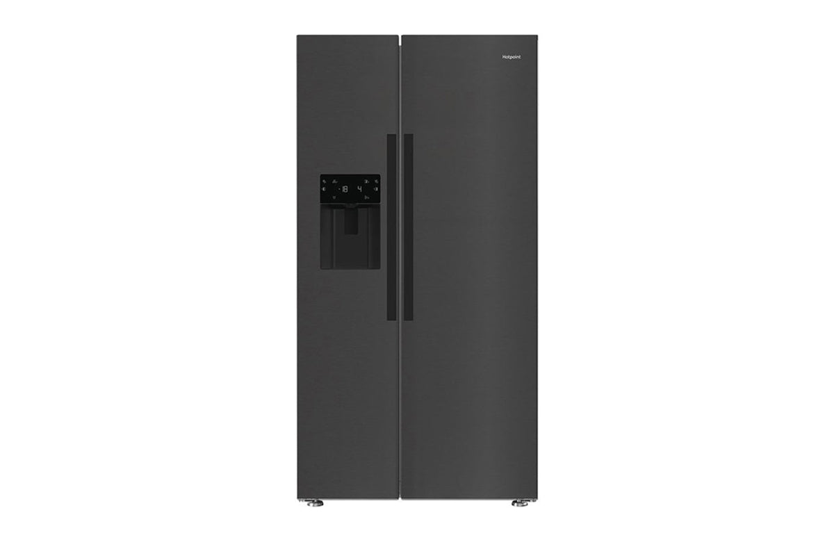 Hotpoint Freestanding American Fridge Freezer with Water and Ice Dispenser | Left Hinged | HPG26574WXBR5UK | Grey
