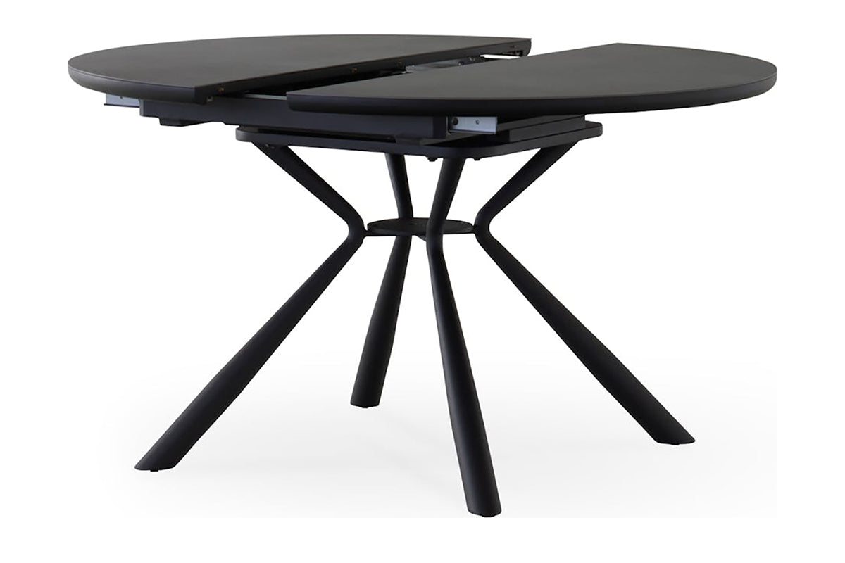 Baz Round Extending Dining Table | 160cm | Black