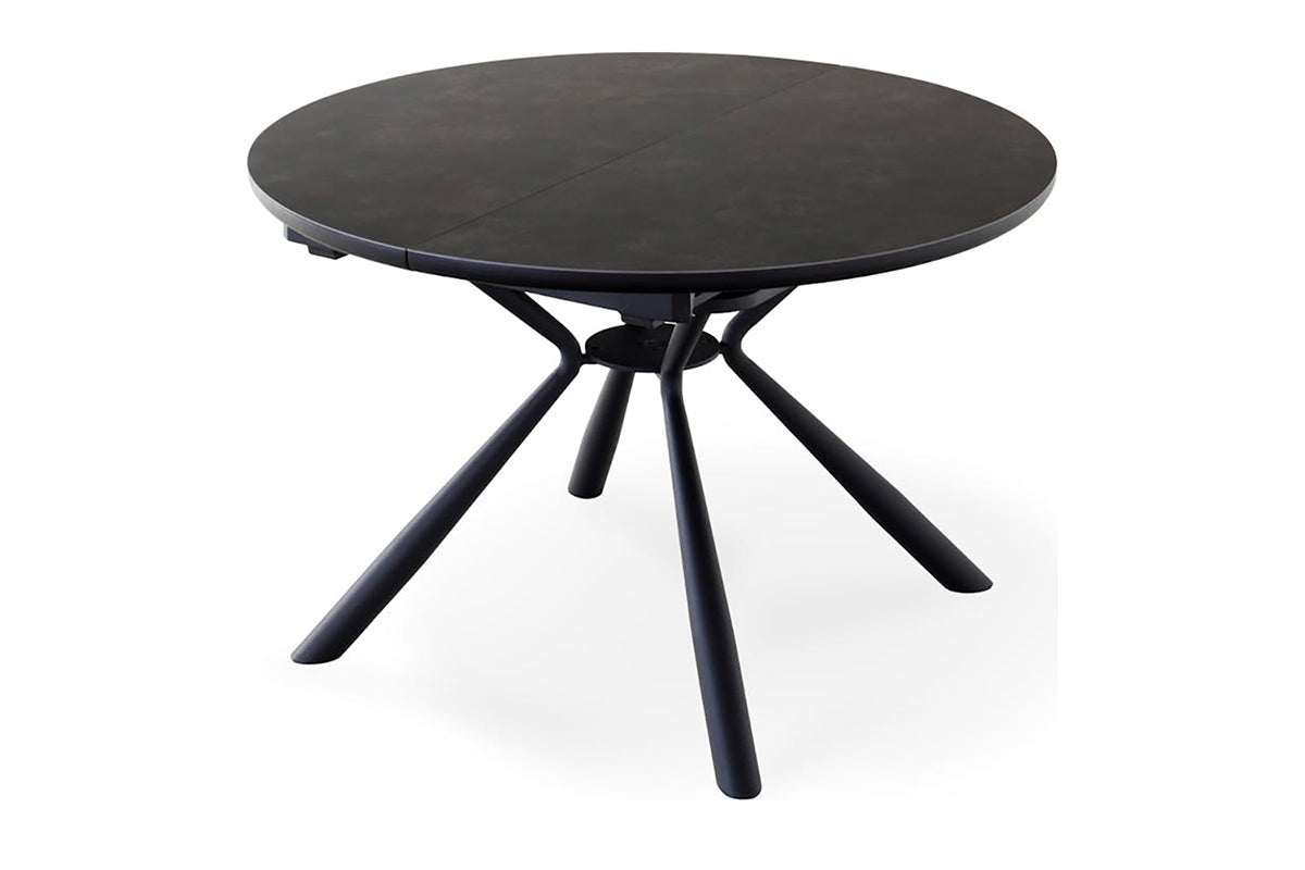 Baz Round Extending Dining Table | 160cm | Black