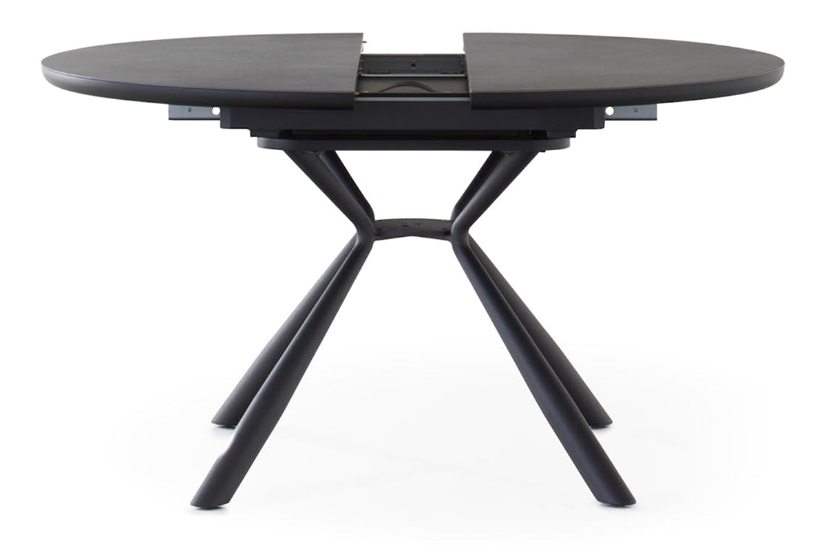 Baz Round Extending Dining Table | 160cm | Black