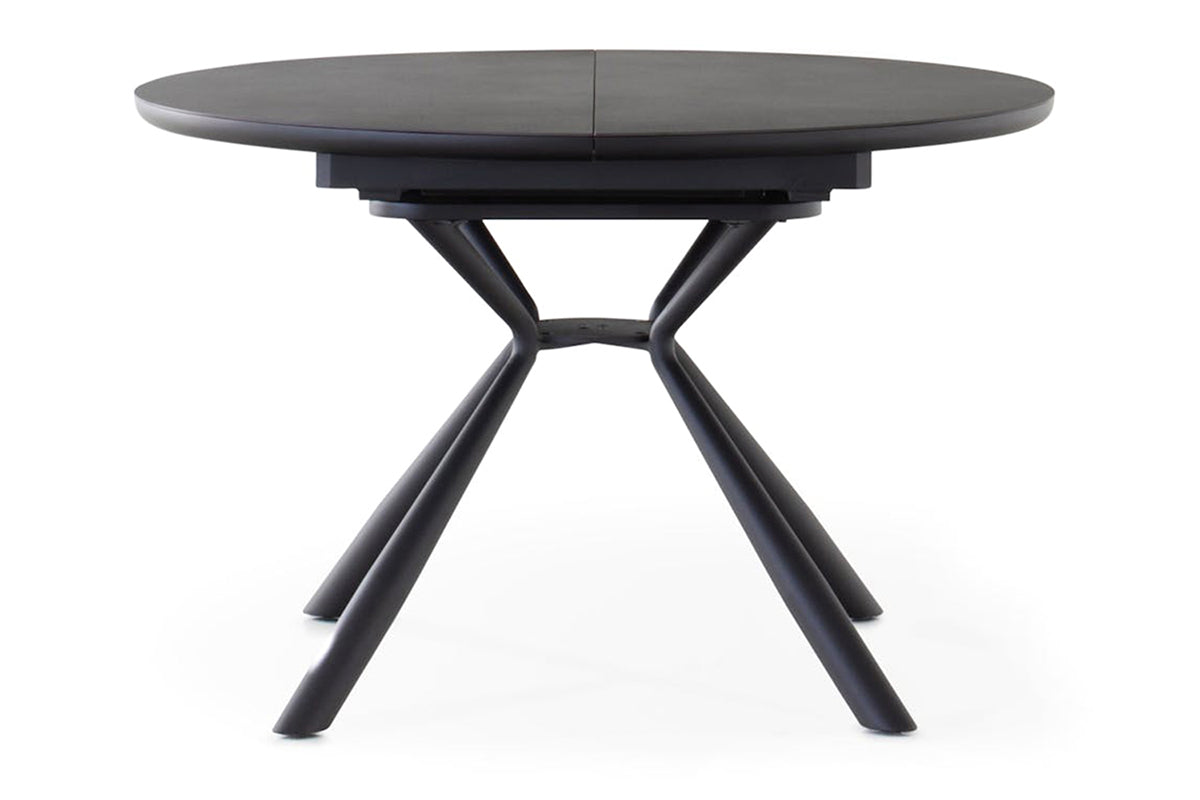 Baz Round Extending Dining Table | 160cm | Black