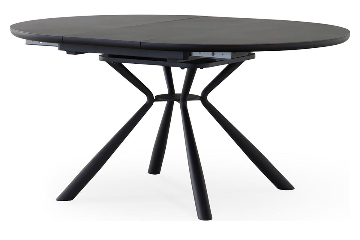 Baz Round Extending Dining Table | 160cm | Black