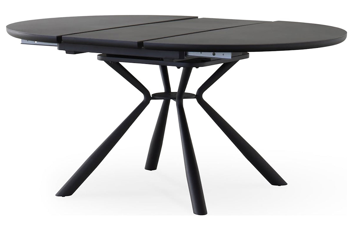 Baz Round Extending Dining Table | 160cm | Black