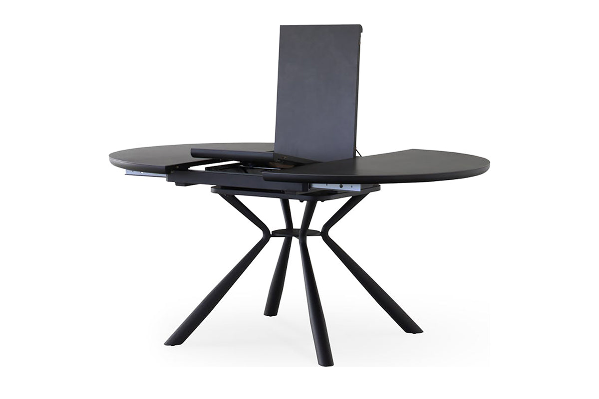 Baz Round Extending Dining Table | 160cm | Black