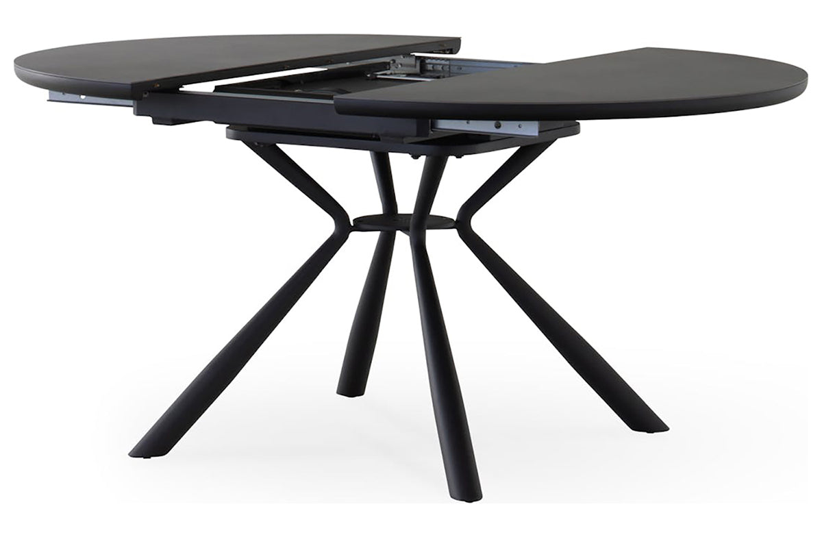 Baz Round Extending Dining Table | 160cm | Black