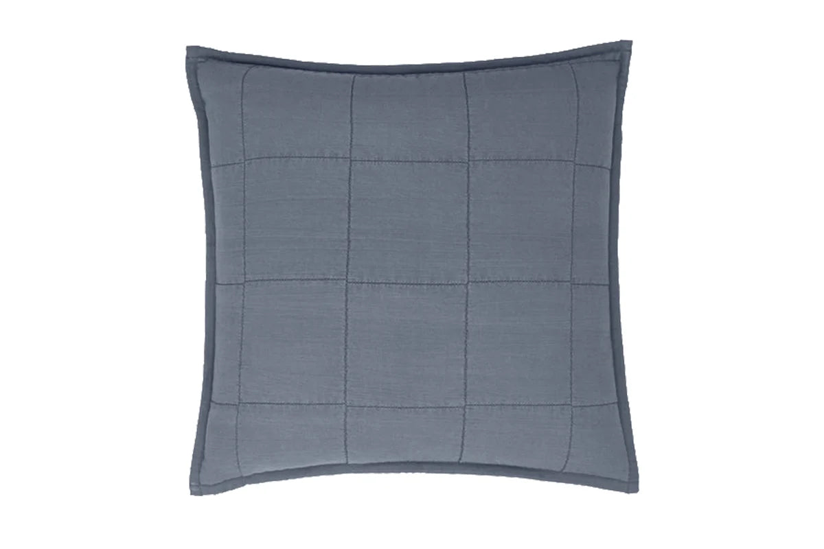Yard | Hebden Washed Cotton Cushion |  Denim Blue | 55 x 55 cm