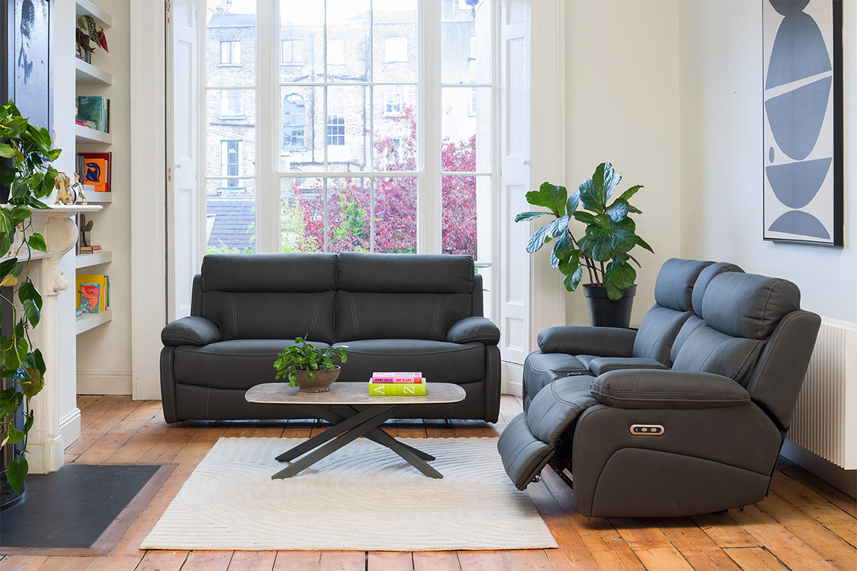 Hardy 2 Seater | Console | USB | Power Recliner | Grey