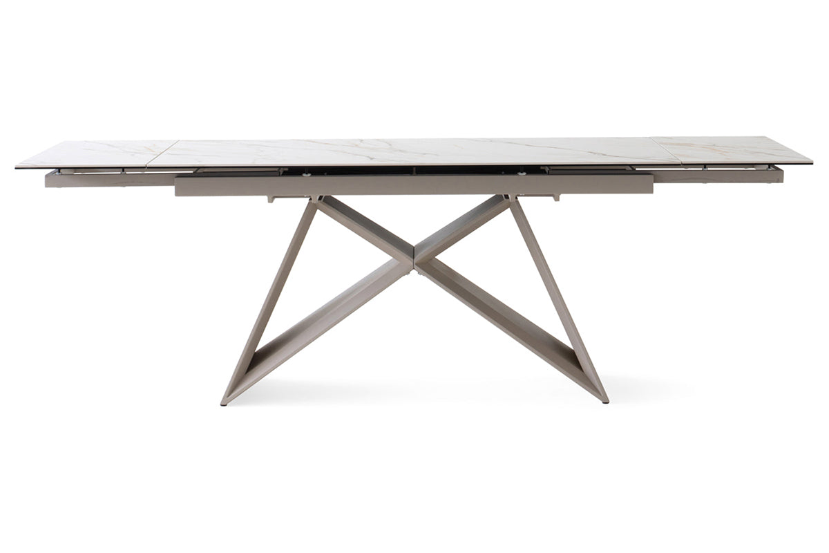 Milano Extendable Dining Table | White/Beige
