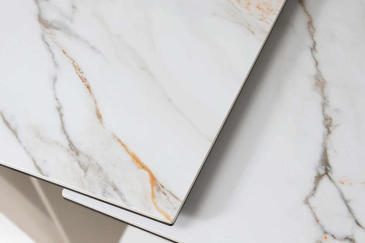 Milano Extendable Dining Table | White/Beige
