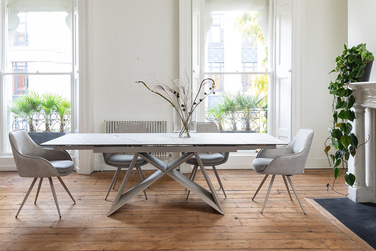 Milano Extendable Dining Table | White/Beige