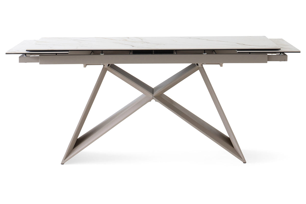Milano Extendable Dining Table | White/Beige