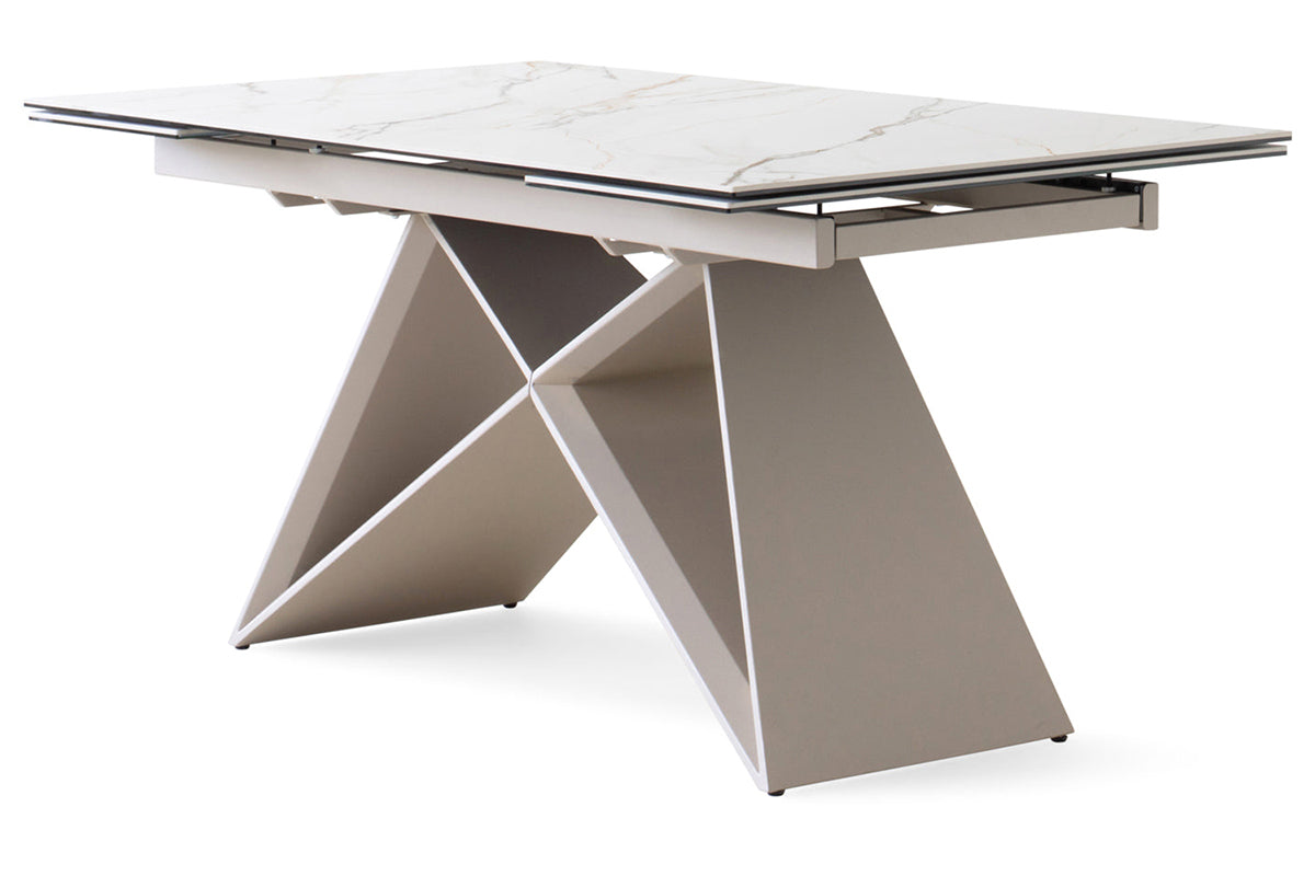 Milano Extendable Dining Table | White/Beige