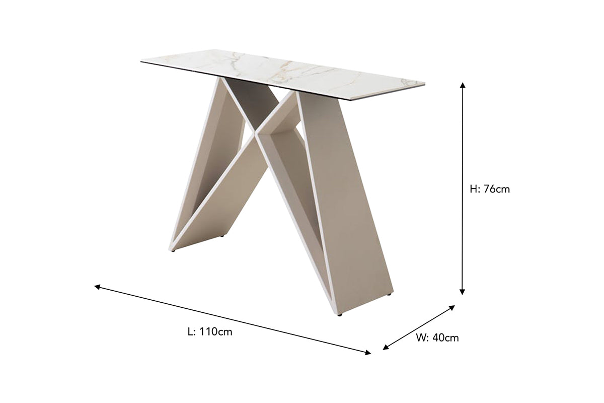Milano Console Table | 110 cm | Rectangular | White/Beige