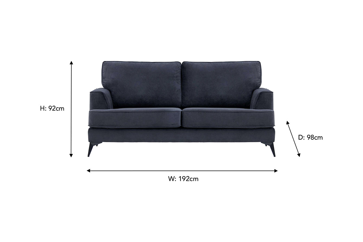Jude 3 Seater Sofa | Fabric | Blue
