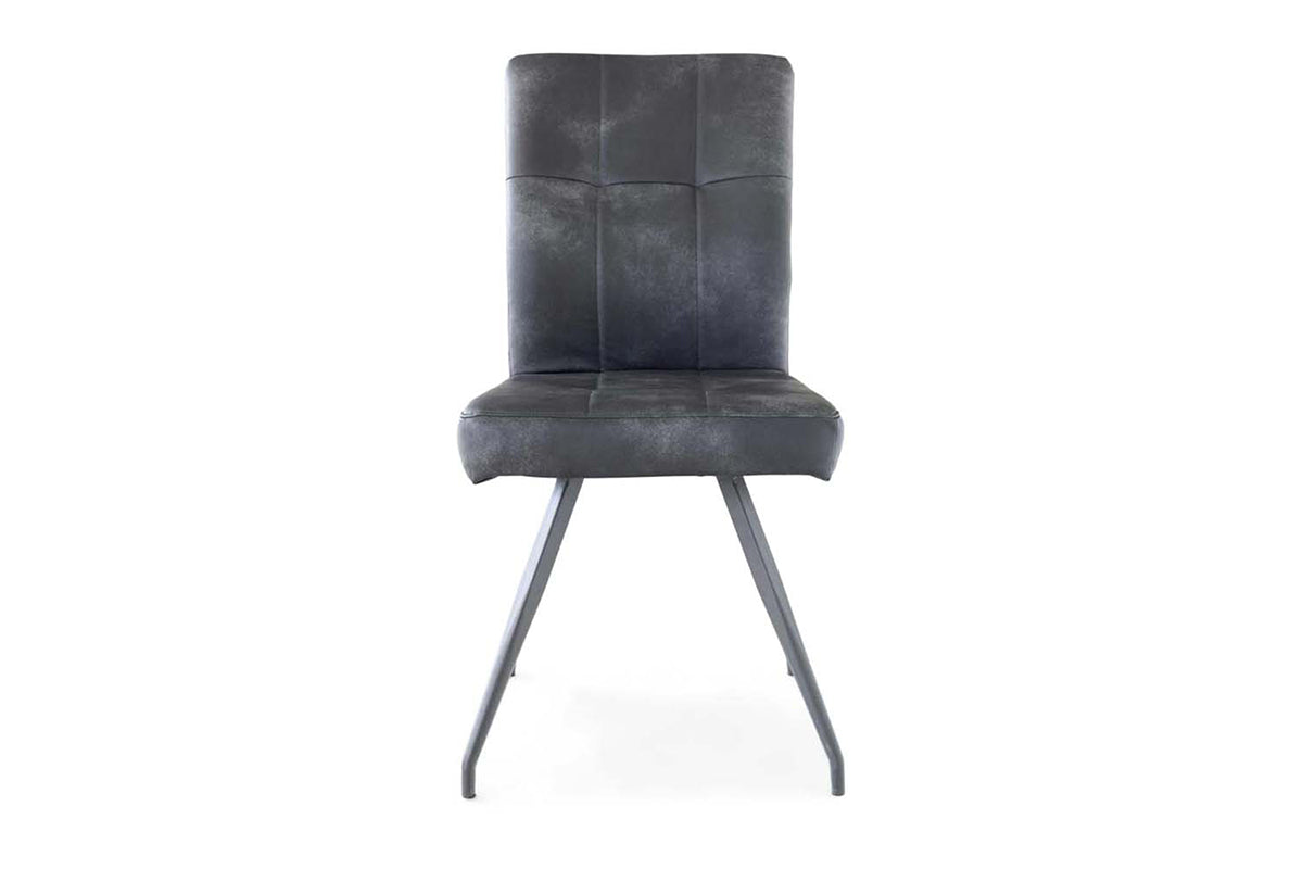 Andie Dining Chair | Leather | Grey