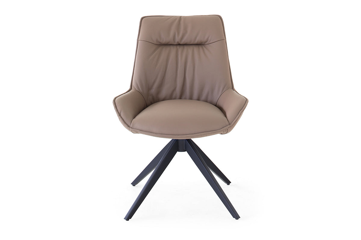 Kayleigh Swivel Dining Chair | Leather | Cappuccino