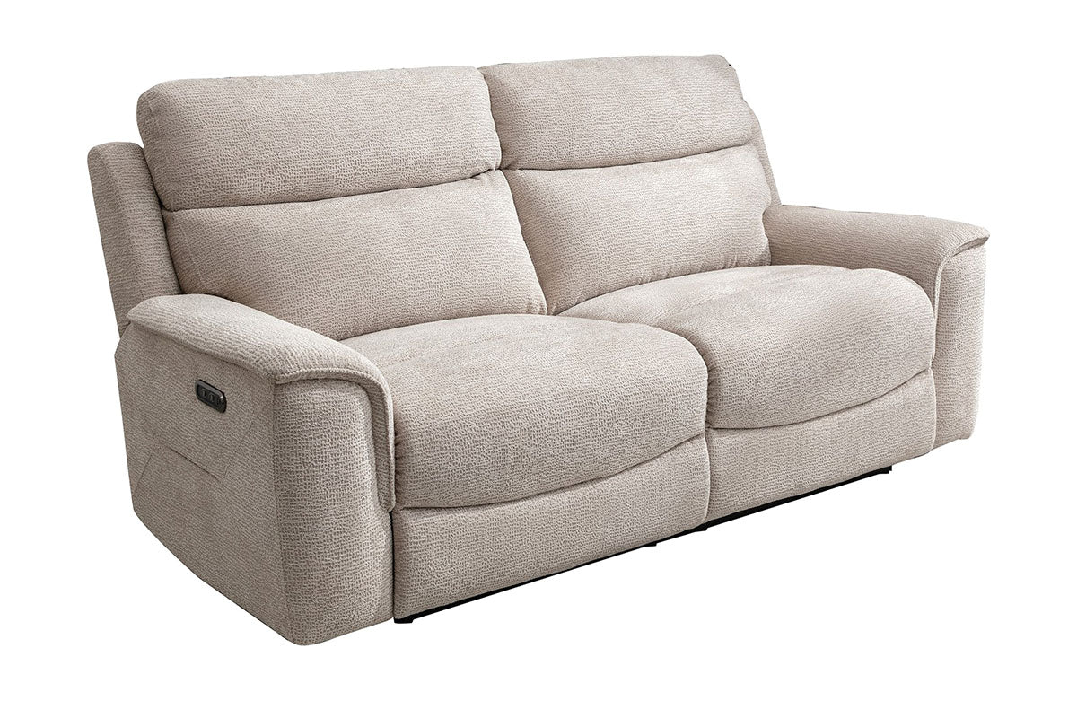 Kent 3 Seater Sofa | Power Recliner | Fabric | Mink