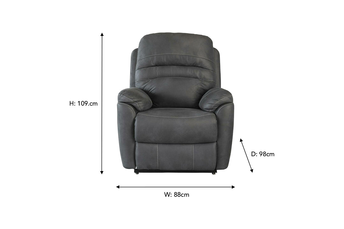Latie Armchair | Tilt and Lift | Power Recliner | Fabric | Charcoal