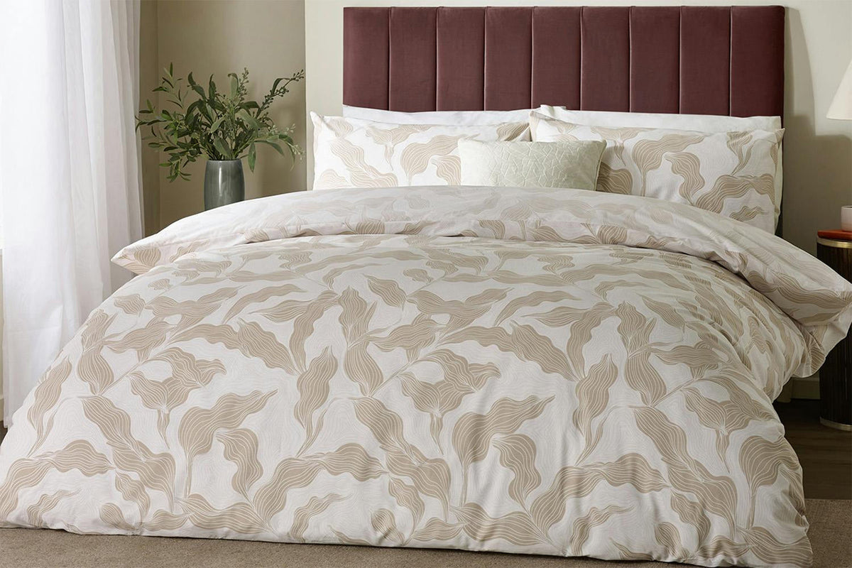 Hoem | Lauro Polycotton Duvet Cover Set | Stone | Double