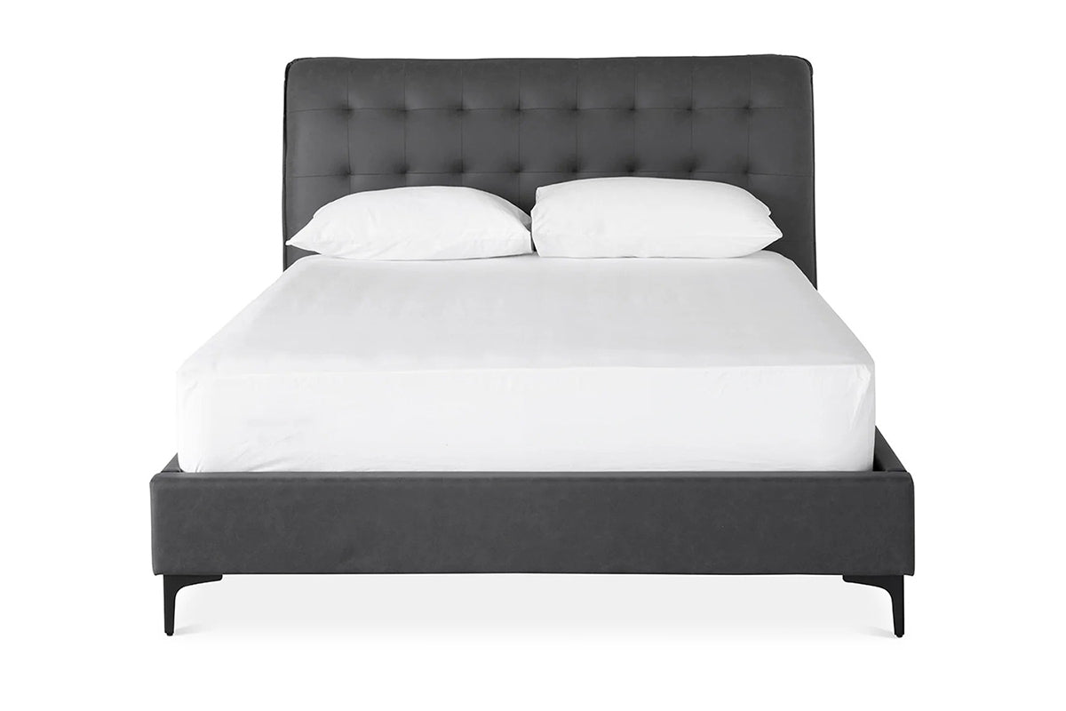 Lewis Bed Frame | Vegan Leather | Super King | 6ft | Anthracite