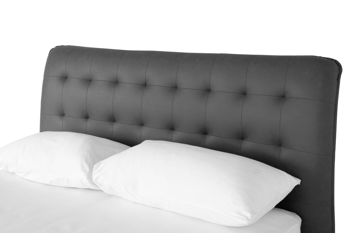 Lewis Bed Frame | Vegan Leather | King | 5ft | Anthracite