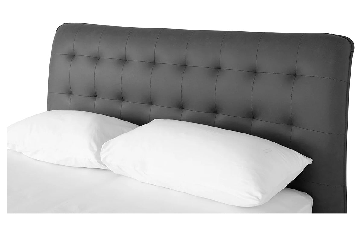 Lewis Bed Frame | Vegan Leather | Super King | 6ft | Anthracite