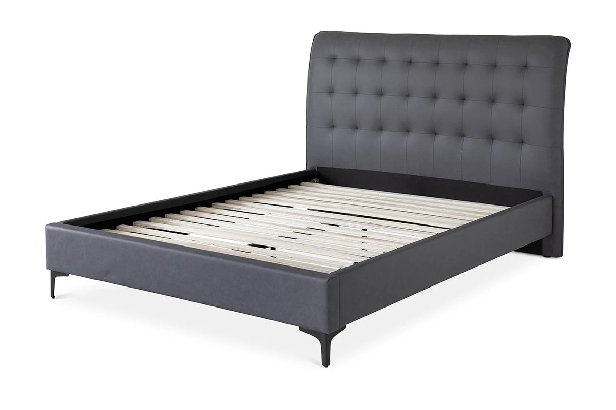 Lewis Bed Frame | Vegan Leather | Super King | 6ft | Anthracite