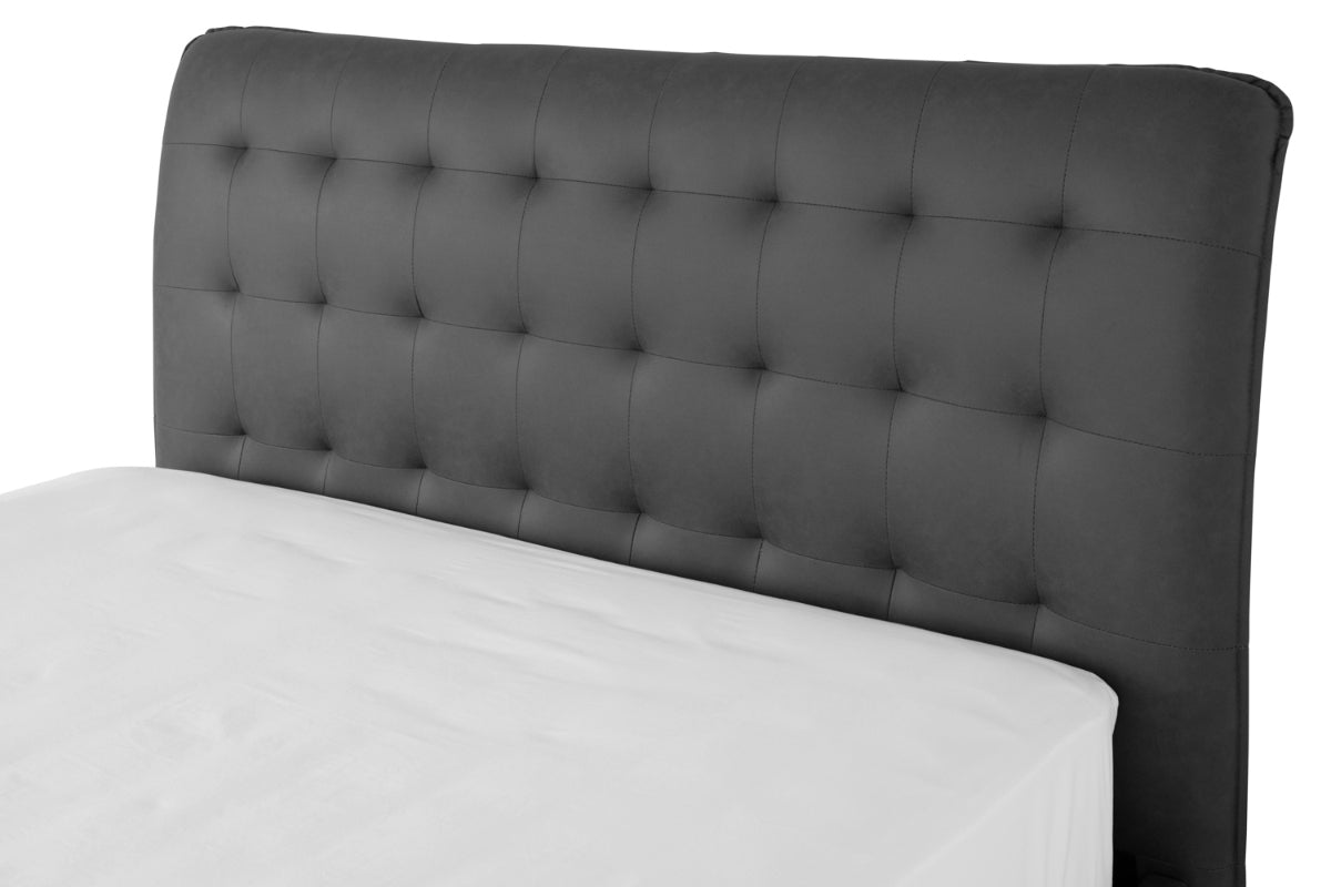Lewis Bed Frame | Vegan Leather | Super King | 6ft | Anthracite