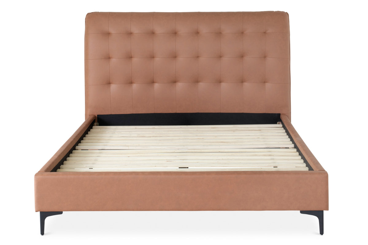 Lewis Bed Frame | Vegan Leather | King | 5ft | Tan