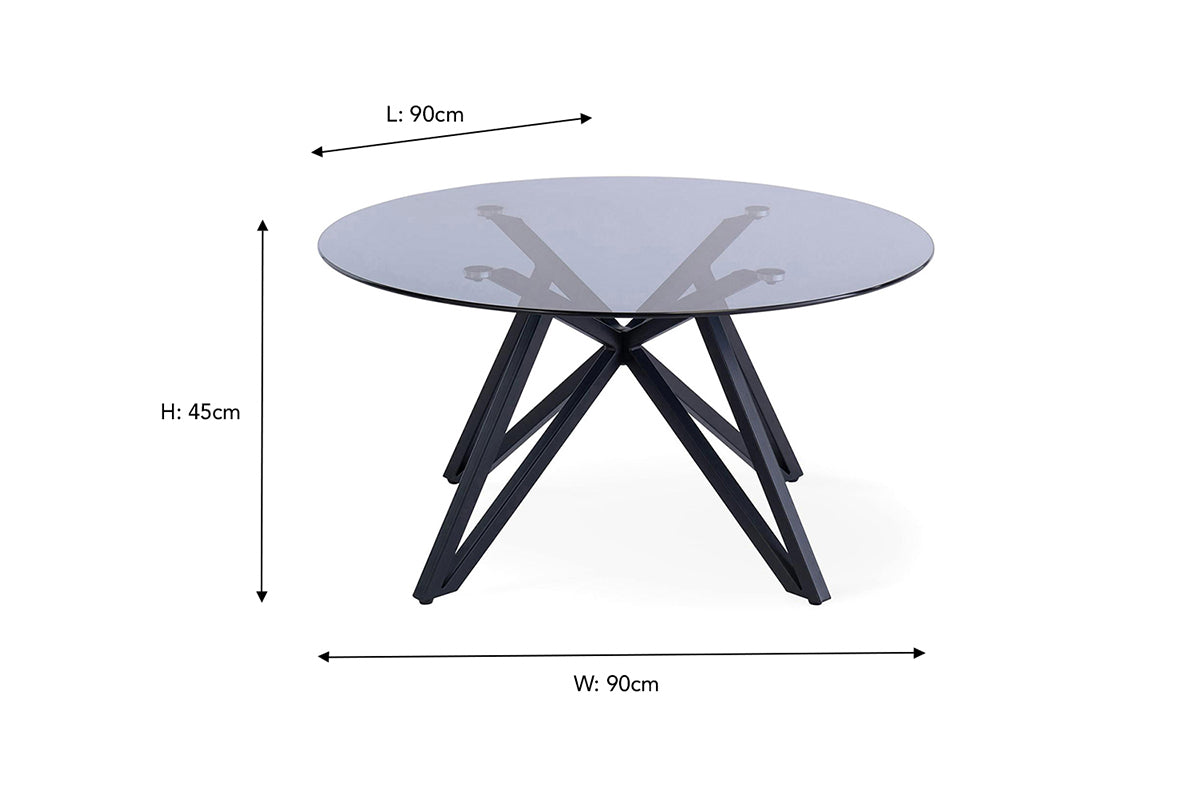 Ayla Coffee Table | Black | Glass | Round