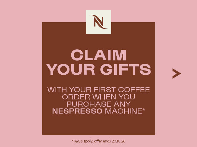 Claim 50 FREE Coffee Pods & Milk Frother with Nespresso. T&Cs apply.
