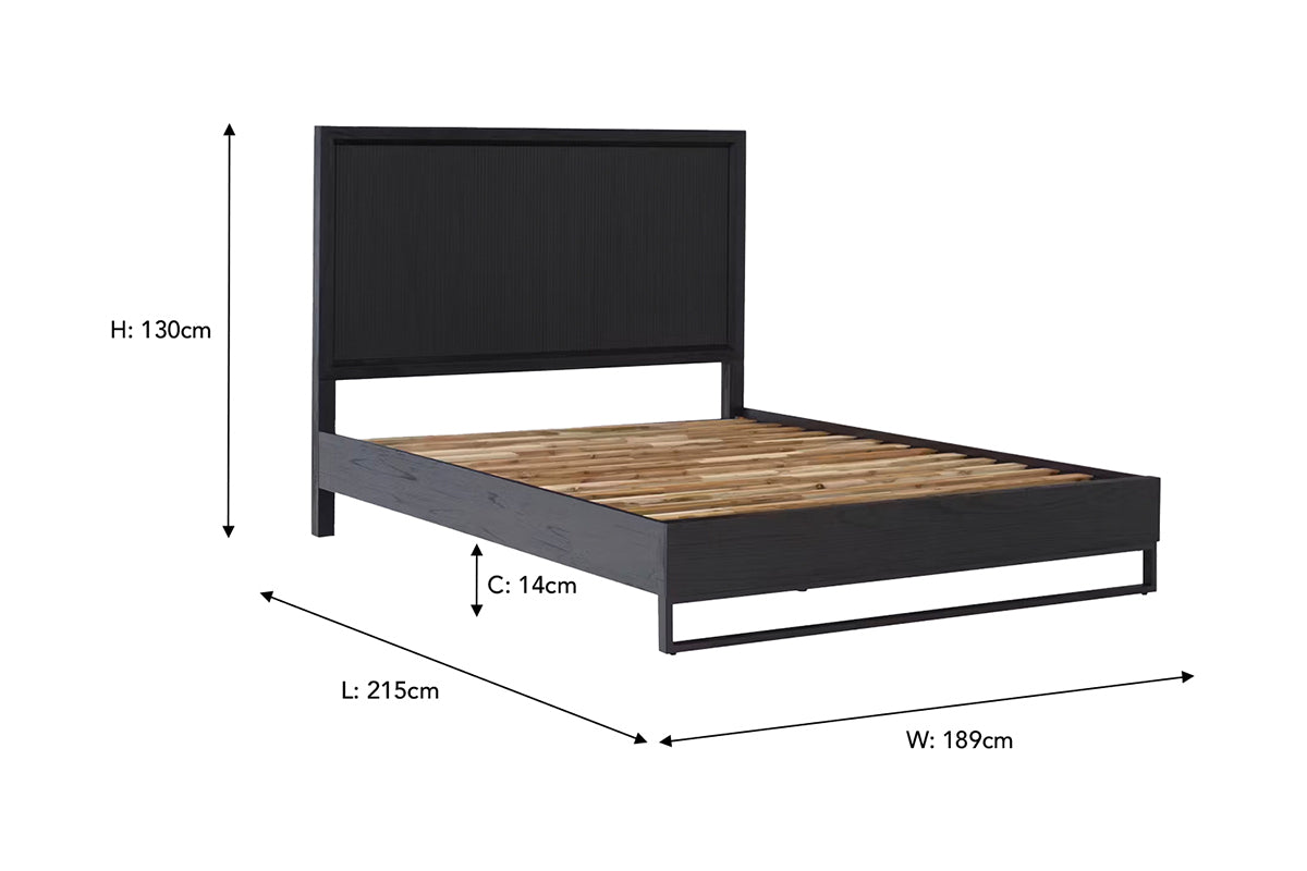 Teca Bed Frame | Super King | 6ft | Black
