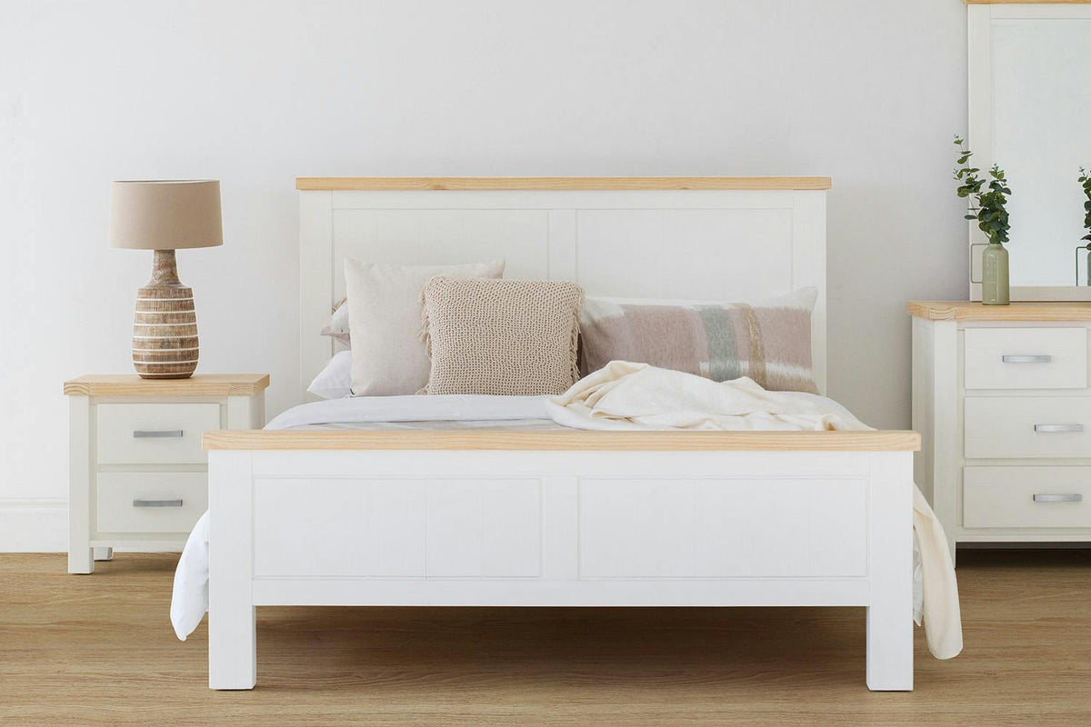 Cotswold Bed Frame | Double | 4ft6 | White & Natural
