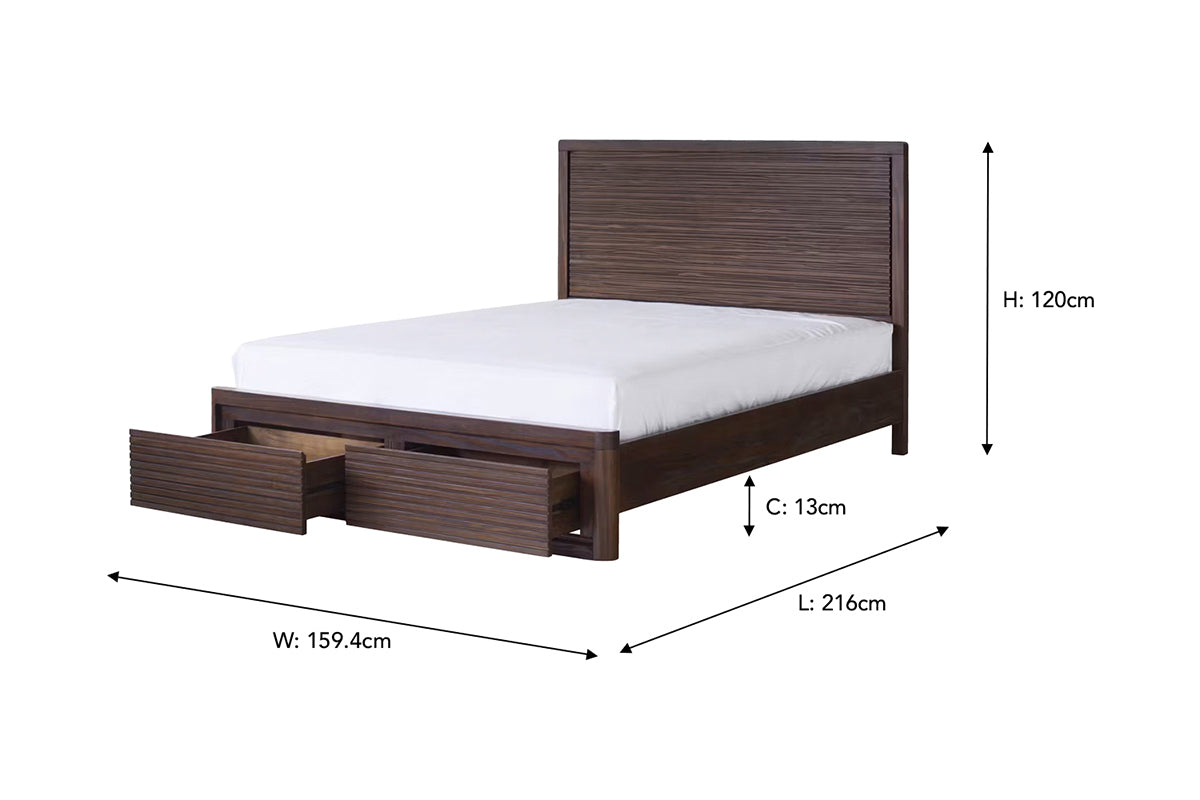Brunswick Storage Bed Frame | King | 5ft | Deep Brown