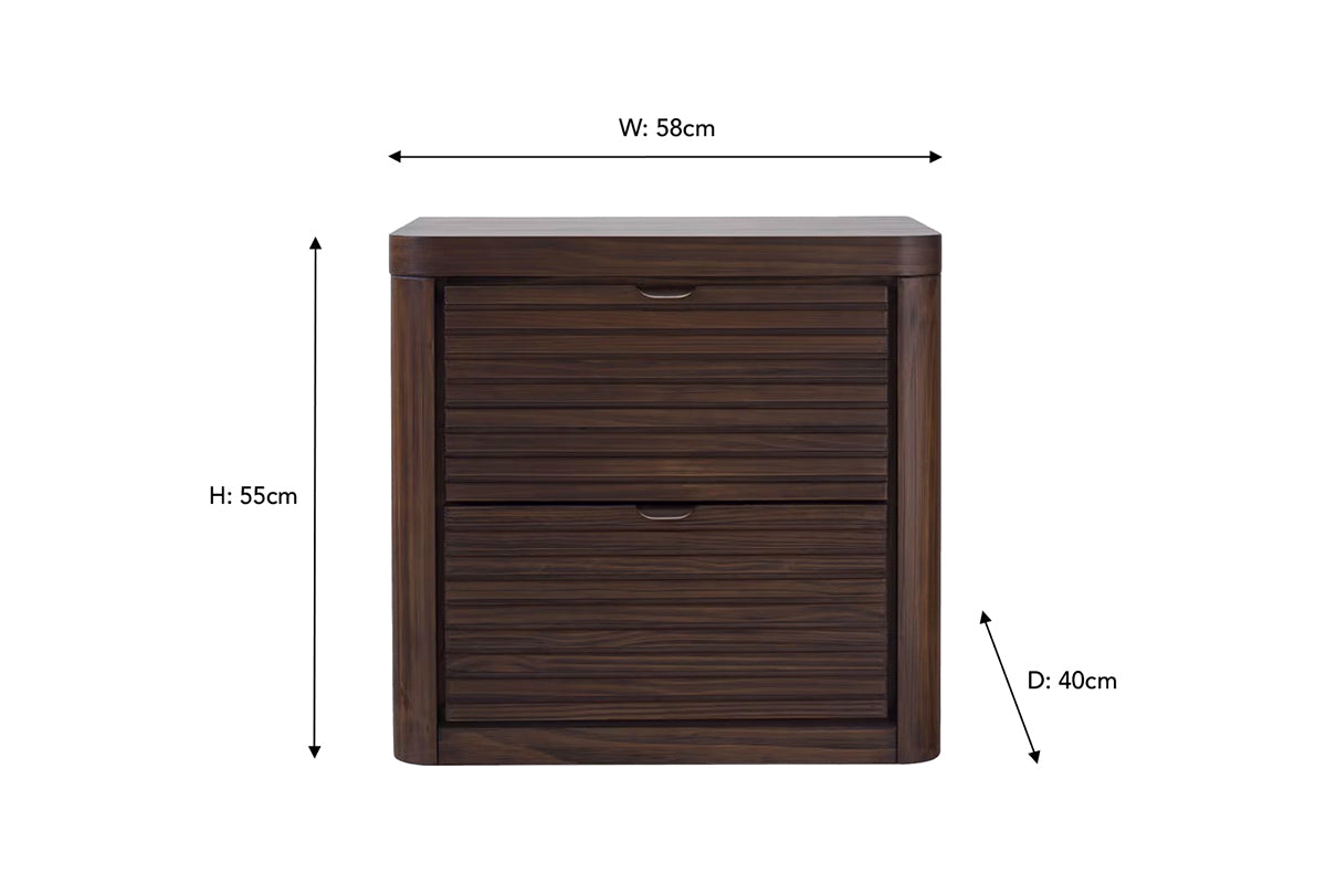 Brunswick Bedside Locker | 2 Drawer | Deep Brown